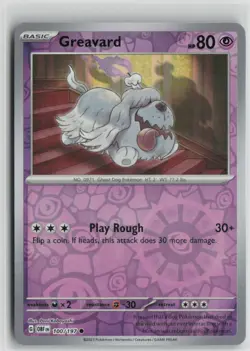 Greavard 100/197 Common Obsidian Flames Pokemon Reverse Holo Near Mint - Image 1