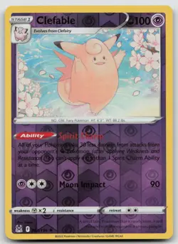 Clefable 063/196 Rare Lost Origin Pokemon Reverse Holo NM - Image 1