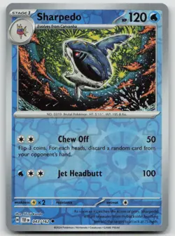 Sharpedo 043/162 Uncommon Temporal Forces Pokemon Reverse Holo NM - Image 1