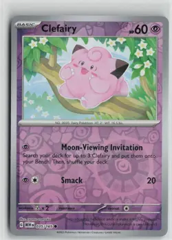 Clefairy 035/165 Common 151 Pokemon Reverse Holo Near Mint - Image 1