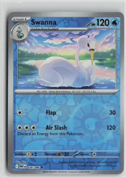 Swanna 026/086 Uncommon White Flare Pokemon Reverse Holo Near Mint - Image 1