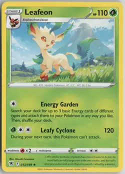 Leafeon 013/189 Rare Astral Radiance Pokemon Non-Holo Rare Near Mint - Image 1