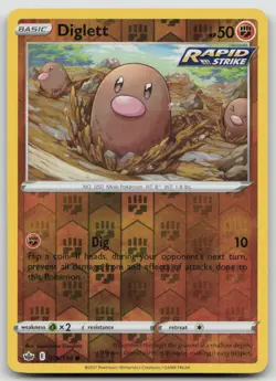 Diglett 076/198 Common Chilling Reign Pokemon Reverse Holo NM - Image 1