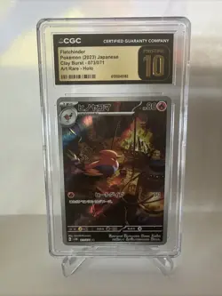 CGC Pristine 10 Pokemon Scarlet & Violet Clay Burst Fletchinder Art Rare 073/071 - Image 1