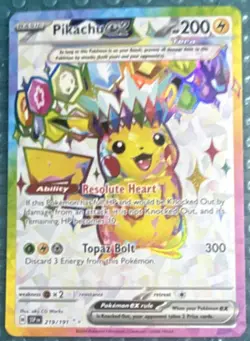 The Pokemon Company Pikachu ex Sv08: Surging Sparks 219/191 Ultra Rare Holo - Image 1