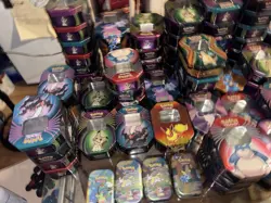MASSIVE 80 Empty Pokemon Tins Bulk Lot Storage Snorlax Mimikyu Darkrai NO PACKS - Image 4