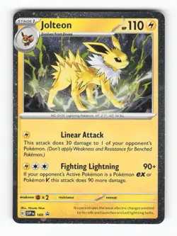 Jolteon (Cosmos Holo) 169 Holo Rare Scarlet & Violet Promo Pokemon Holo NM - Image 1