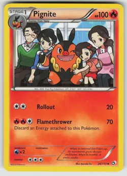 Pignite 26/113 Uncommon Legendary Treasures Pokemon Near Mint - Image 1