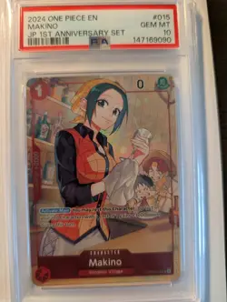 2024 ONE PIECE MAKINO JAPANESE 1ST ANNIVERSARY SET #015 PSA 10 - Image 1