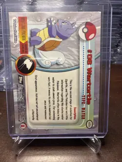 Wartortle Pokemon Topps Card Black Logo TV Animation Edition Holo Foil Creased - Image 2