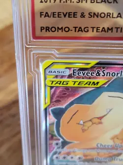 Pokemon Eevee & Snorlax GX Tag Team Full Art Promo Card #SM169 Slabbed Mint+ - Image 4