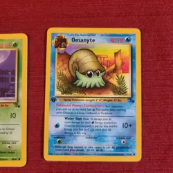 Pokemon TCG Wizards 1999 Fossil 1st Edition Lot 3 Kabuto Grimer Omanyte - Image 4