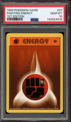 Pokemon Fighting Energy Base Set Shadowless 1st Edition #97 PSA 10 Gem Mint - Image 1