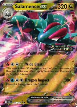 Pokemon TCG Journey Together Salamence ex Promo 114/159 VLP - Image 1