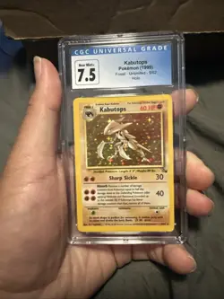 Kabutops 9/62 Pokemon 1999 Fossil Unlimited Holo CGC 7.5 - Image 2