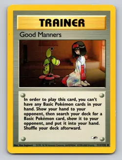 Good Manners 111/132 Uncommon Gym Heroes Pokemon Unlimited LP/MP - Image 1