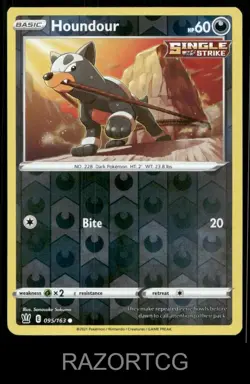 HOUNDOUR 095/163 C BATTLE STYLES POKEMON REVERSE HOLO NM/M - Image 1