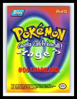 💥 1999 Topps Pokemon the First Movie #06 Charizard - Stage 3 Blue Logo #E6 - Image 2