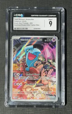 Pokemon TCG Team Rockets Wobbuffet 203 Destined Rivals Promo CGC 9 - Image 1