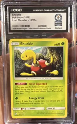 Shuckle Pokemon Lost Thunder 16/214 CGC World Record 1 of 1 2018 English - Image 1