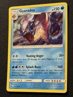 Pokemon TCG Burning Shadows Gyarados 33/147 Holo - Image 2