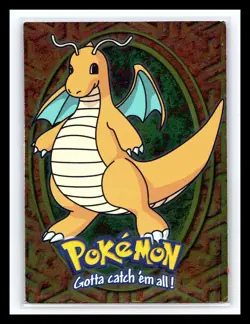 💥 DRAGONITE Topps Pokemon First Movie Holo Foil Stage 3 # E12 of 12 Blue Logo - Image 1