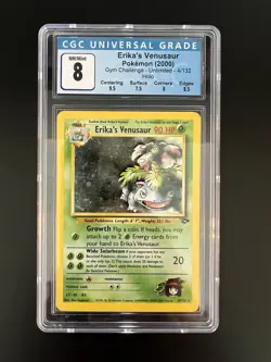 2000 Pokemon Gym Challenge - Erika’s Venusaur Unlimited Holo 4/132 - CGC 8 NM/M - Image 1