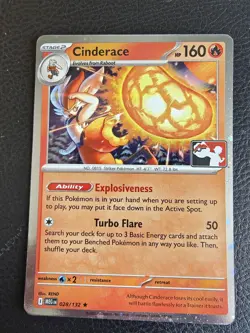 Pokemon TCG - Cinderace 028/132 Play Stamped Prize Pack Series 8 Holo - Image 1