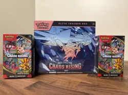 Pokemon TCG Mega Evolution Chaos Rising ETB & 2 Booster Bundles Factory Sealed - Image 1