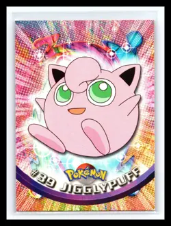 💥 JIGGLYPUFF 1999 Topps Pokemon TV Non Holo Animation 1st Print Blue Logo # 39 - Image 1