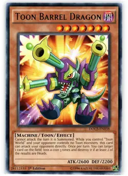1x (P) Toon Barrel Dragon - DOCS-EN038 - Rare - 1st Edition YuGiOh - Image 1