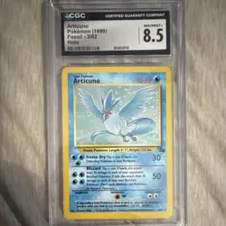 Pokemon TCG 1999 Fossil Articuno Holo Rare Card 2/62 CGC 8.5 - Image 1