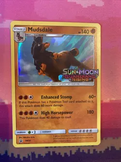 Pokemon Card Mudsdale SM20 Black Star Promo STAMPED Near Mint - Image 1