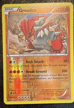 Pokemon Groudon Reverse Holo Card 84/160* English 2015 TCG - Image 2