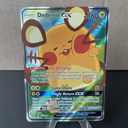 Dedenne GX 195a/214 – Alternate Full Art – Unbroken Bonds Pokemon Card NM - Image 1