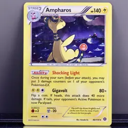 Ampharos 40/114 Steam Siege Holo Rare Pokemon Card LP - Image 1