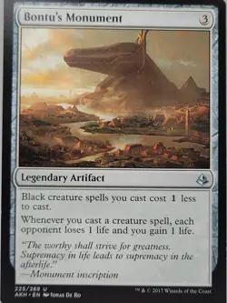 Bontu’s Monument LP MTG Amonkhet AKH Legendary Artifact Black Lifegain - Image 1