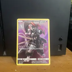 Pokemon Armored Mewtwo Full Art Promo Card SM228 LP Condition - Image 1