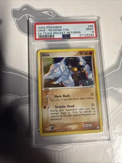 2004 POKEMON EX TEAM ROCKET RETURNS 69 ONIX-REVERSE FOIL PSA 9 MINT - Image 1