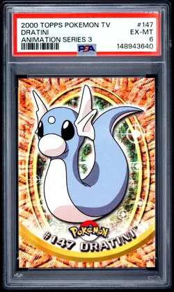 2000 Topps Pokemon Series 3 Dragonite Dragonair Dratini SEQUENTIAL PSA 6, PSA 9 - Image 3