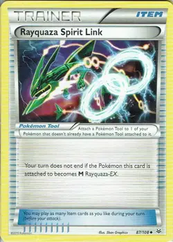 Pokemon Carta XY Luci Drago Nr. 87/108 Rayquaza Spirit Link Inglese - Image 1