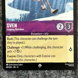 Disney Lorcana Winterspell Sven Leaping Reindeer 60/204 Super Rare NM - Image 4