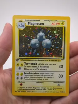 Magneton 9/102 French Base Set Holo Pokemon Card Rare Lightly Played 1st Edition - Image 1