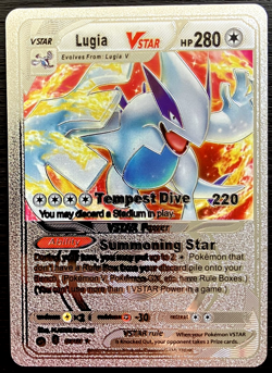 Lugia Vstar Silver Foil Fan Art Vinyl Collector Pokemon Card Costumed - Image 1