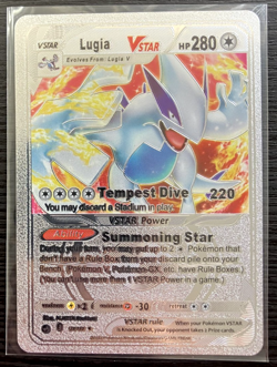 Lugia Vstar Silver Foil Fan Art Vinyl Collector Pokemon Card Costumed - Image 4