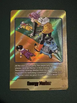 Bandai Dragon Ball Super Card Game Bulma Gold Energy Marker Foil Card E-56 - Image 2