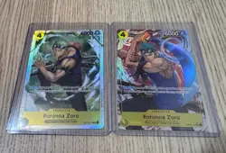 Bandai One Piece Card Game OP15 Roronoa Zoro OP15-113 Holo 2 Card Lot Near Mint - Image 1