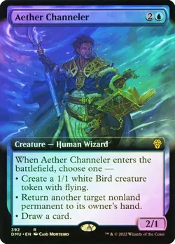 Magic The Gathering MTG AETHER CHANNELER EXTENDED ART FOIL Dominaria United NM - Image 1