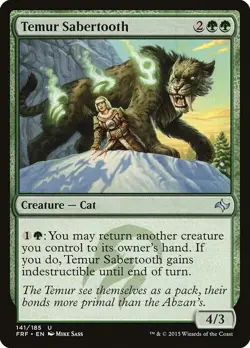 Magic The Gathering MTG TEMUR SABERTOOTH Fate Reforged NM Near Mint - Image 1