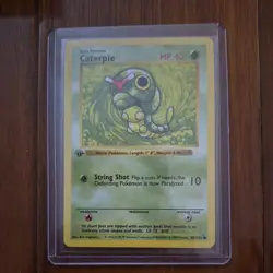 Pokemon Card Caterpie 1st Edition LP Base Set (Shadowless) 045/102 - Image 1